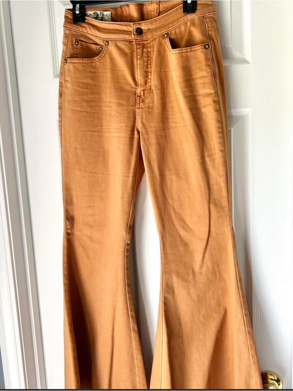 We The Free Wide-Leg Flare Jeans in Warm Amber